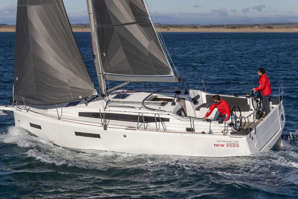 Jeanneau SO 380 under sail. 