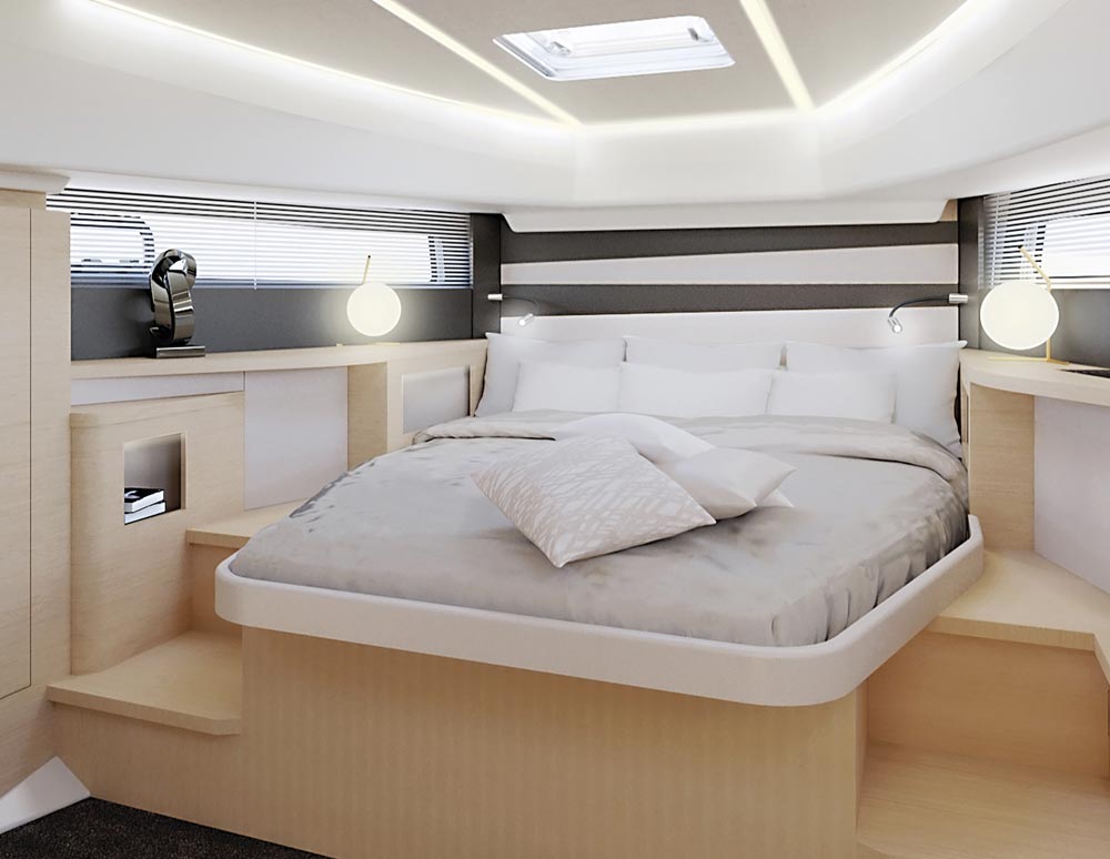 The elegant and spacious main cabin. 